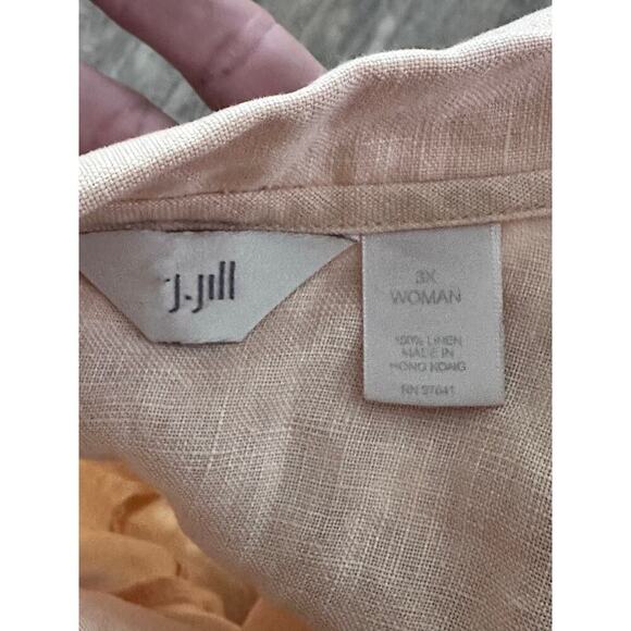 J.Jill Women's Cream 100% Linen 3/4 Sleeves Blouse Top Size 3X - Picture 4 of 5